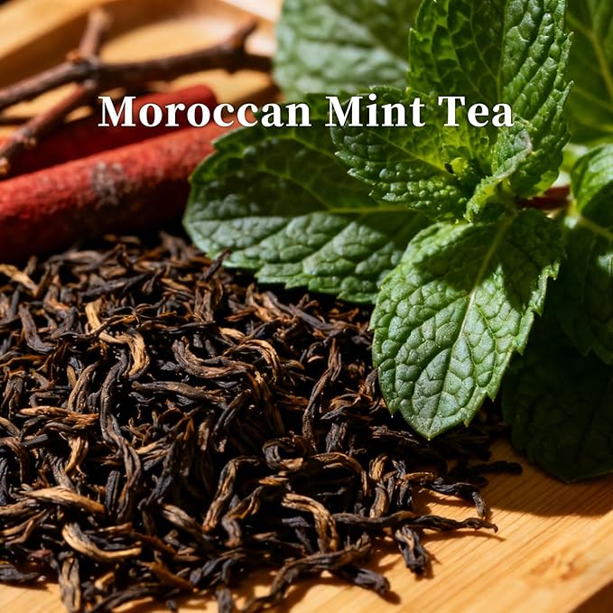 KRD Moroccan Mint Tea Scented Candle for Home, 6.4oz Coconut Soy Wax, 42H Long Lasting Burn, Strong Scent for Office