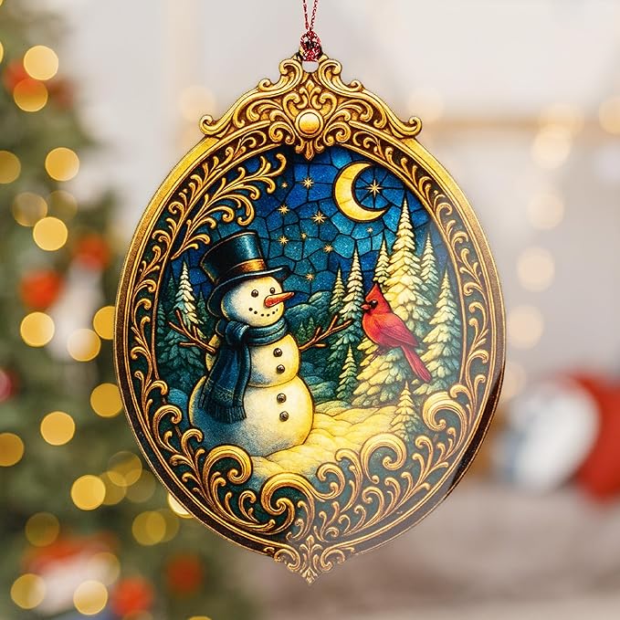Christmas Ornament 2025 - Snowman Ornament - Snowman Ornaments for Christmas Tree - Acrylic Christmas Ornaments - Christmas Ornament 2025 - White Elephant Gifts - Xmas Tree Funny Decoration