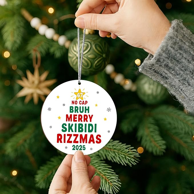 67 Christmas Ornament, 67 Ornaments for Xmas Tree, Funny Christmas Ornaments 2025, 6 7 Meme Ornament for Teens, Six Seven Gifts, Gag Gifts for Teens, Teen Girls Trendy Stuff