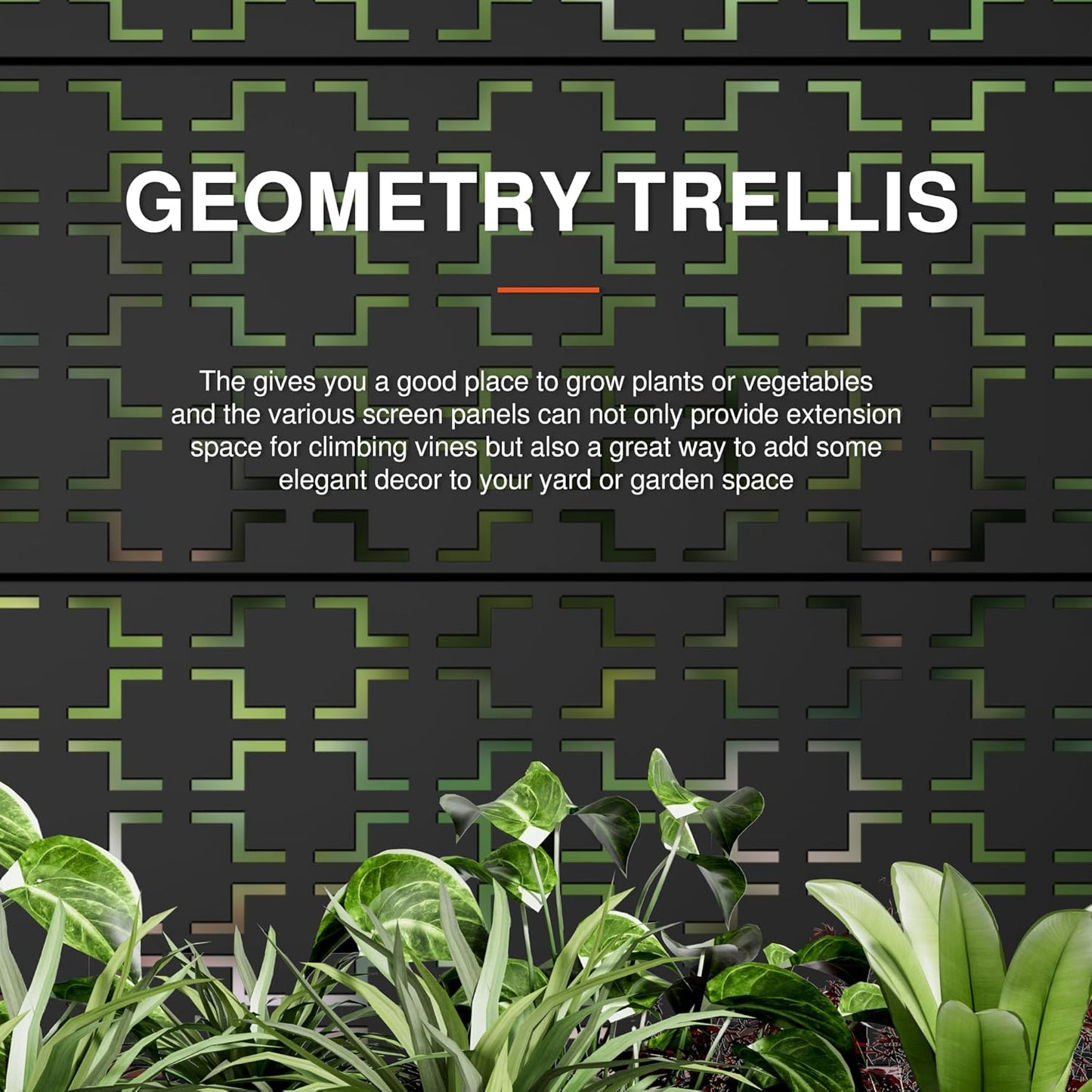Casaphoria Metal Raised Garden Bed with Trellis and Wheels, 47"x47"x16" Planter Box for Climbing Plants, Vegetables & Vines, Features Drainage Holes and Privacy Screen (Black-Brick)