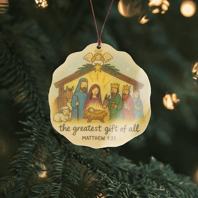 Nativity M3 Christmas Ornament 2025 - Christian Xmas Ornaments - Religious Christmas Ornaments - Christian Christmas Decor - Christmas Decoration