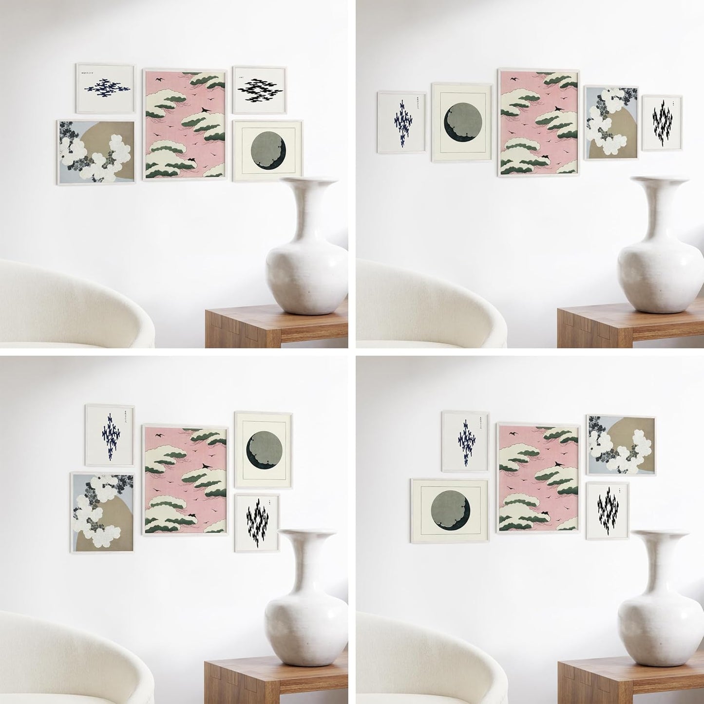 HAUS AND HUES Two 8x10, Two 11x14, One 16x20 - Framed White