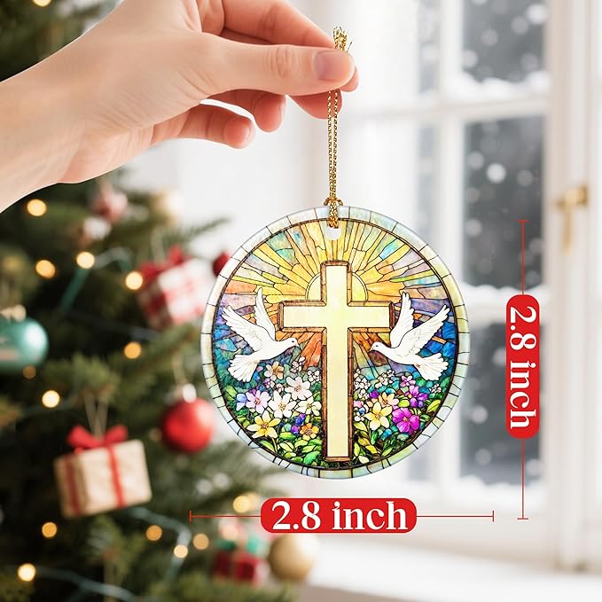 Cross Christmas Ornaments: Christmas Tree Decorations, Easter Faith Home Decor, Stocking Stuffers, Gift Ideas, Xmas Gift, Christian Gifts & Cross Gifts for Religious