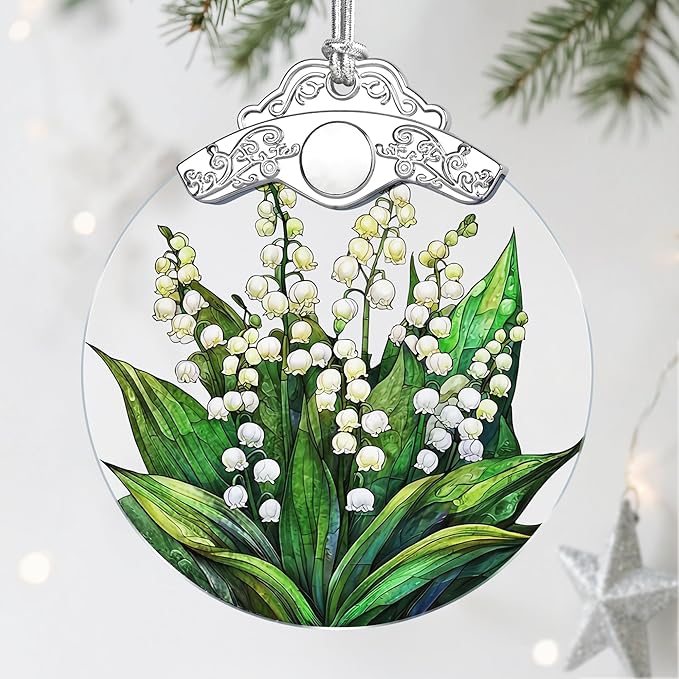 Christmas Ornaments, Flower Ornament, Christmas Tree Ornaments, Xmas Decorations, Holiday Decorations, Gifts for Flower Lovers, Holiday Party Gifts, and Xmas Gift Ideas - Lily of The Valley ﻿