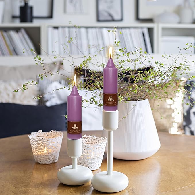 5 Inch Taper Candles Twisted Candlesticks Handmade Unscented Candles Set of 4 Candle Sticks Spiral Candles for Wedding Home Decor Bohemia (Plum Purple)