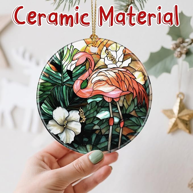 Vibrant Flamingo Christmas Ornaments: Christmas Tree Ornaments & Holiday Decor – Perfect Holiday Presents & Gift Ideas for Friends, Coworker, Family, and Flamingo Lover