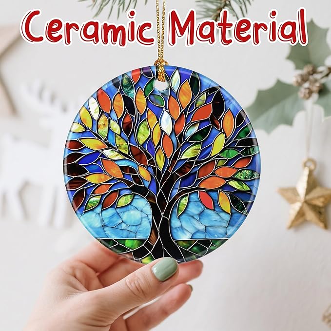 Vibrant Tree of Life Christmas Ornaments: Christmas Tree Ornaments & Holiday Decor – Tree of Life Gifts, Perfect Holiday Presents & Gift Ideas for Friends, Coworker, Family