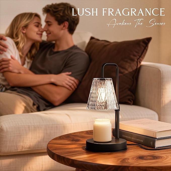 Candle Warmer Lamp with Timer – Dimmable Wax Warmer for Room Decor, Height Adjustable Candle Lamp for Mom Christmas Gifts, Birthday Gifts for Women, House warming Gifts for New Home Decor with 2 Bulbs
