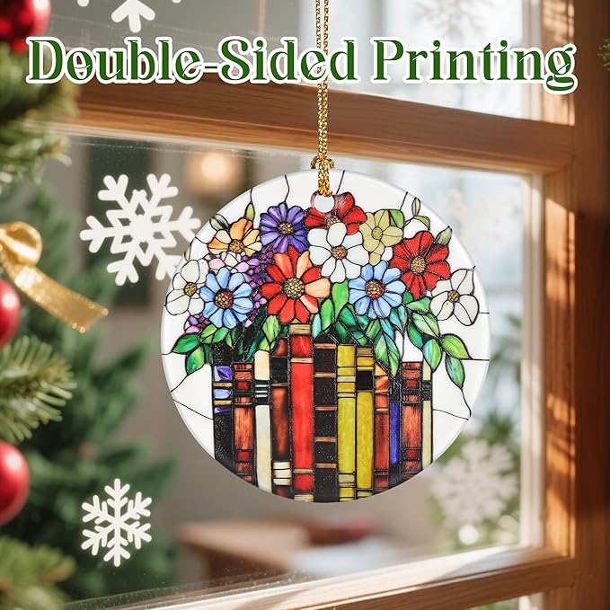 Flower Book Ornament – Christmas Ornament, Christmas Tree Decor, & Perfect Holiday Decor | Book Lover Gift, Bookworm Gifts