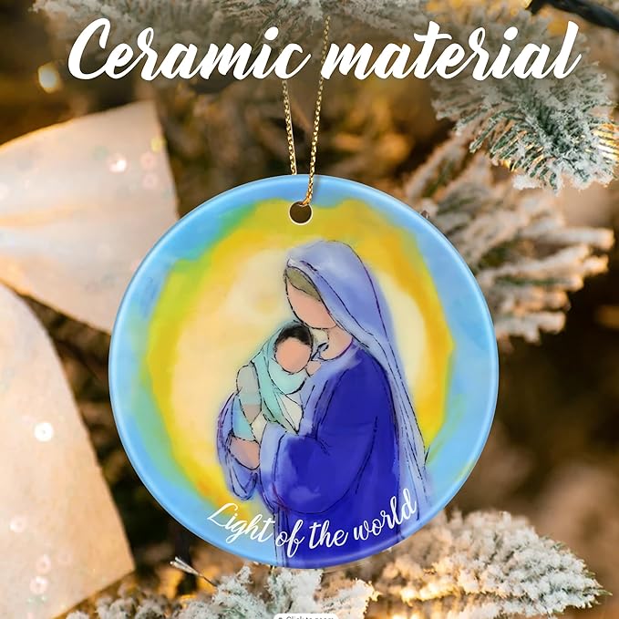 Virgin Mary and Jesus Ornament, Christmas Ornaments: Christmas Tree Decorations, Holiday Decor, Stocking Stuffers, Gift Ideas, Xmas Gift, Christian Gifts & Religion Gifts