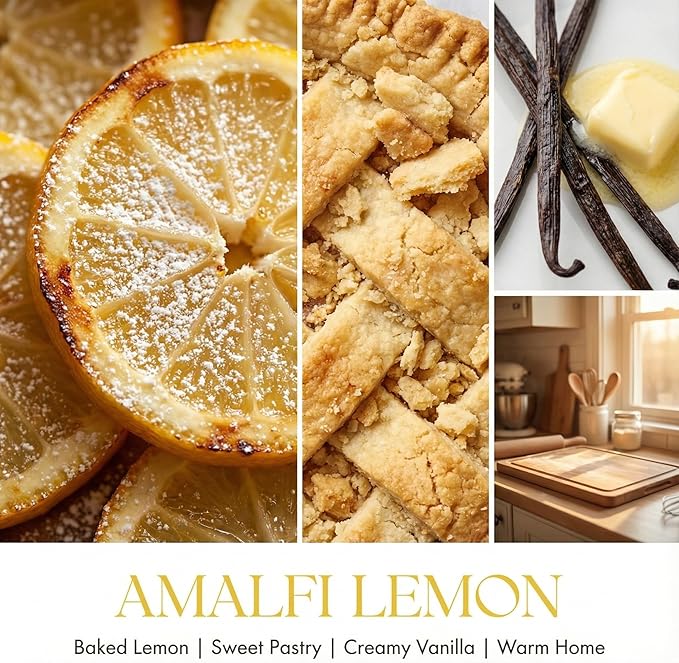 4-Wick Scented Candle - 18oz Soy Wax Blend Candle Over 50Hrs Long-Lasting Fragrance, Home Decor and Housewarming Gifts, Amalfi Lemon