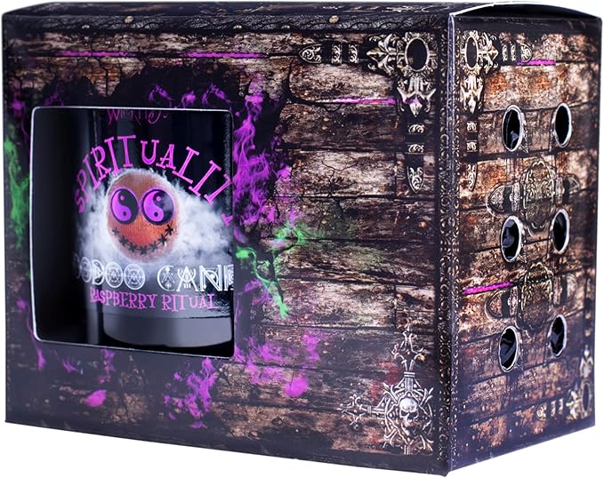 Naturally Wicked Voodoo Spirituality Candle Set - Inc. Voodoo Doll, Crystal, Wood Wick, Raspberry Ritual Scent & Gift Box
