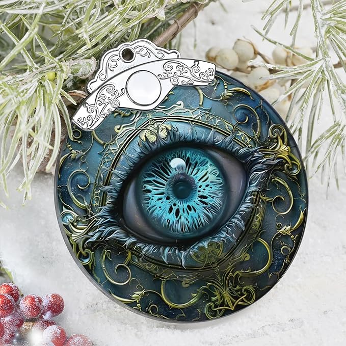 Christmas Decorations Ornaments, Stained Glass Ornament, Christmas Tree Ornaments, 2025 Gift Ornament, Xmas Gift for Friend Family Coworker - Mystical Eye