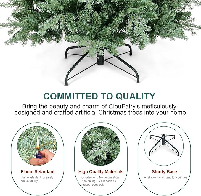 8 FT Artificial Skinny Christmas Tree,Unlit Blue Spruce Slim Pencil Xmas Tree with 1987 PE&PVC Mixed Branch Tips,Hinged Pine Tree with Metal Stand for Home Office Décor