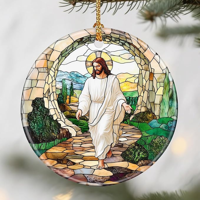 He is Risen: Resurrection of Jesus Christmas Ornaments – Christmas Tree Decorations, Christian Home Decorations, Stocking Stuffers, Gift Ideas, Easter Day Gift, Christian Gifts, and Religious Gifts
