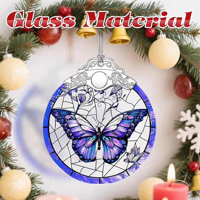 Butterfly Ornament, Stained Glass Christmas Decorations, Christmas Ornaments for Tree, Holiday Ornament, Gifts for Butterfly Lovers, Holiday Party Gifts, Gift Ideas & Xmas Gift