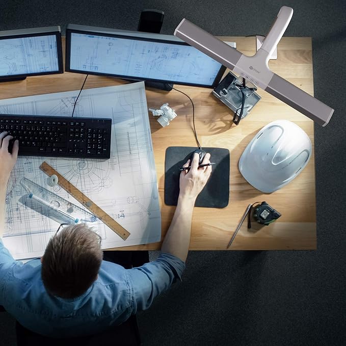 OttLite LED Desk Lamp with Sturdy Clamp - Extra Wide Lighting, Dimmable with 5 Brightness Settings & Energy Efficient Natural Daylight LEDs for Home Office, Computer Desk, Dorms & Workbench