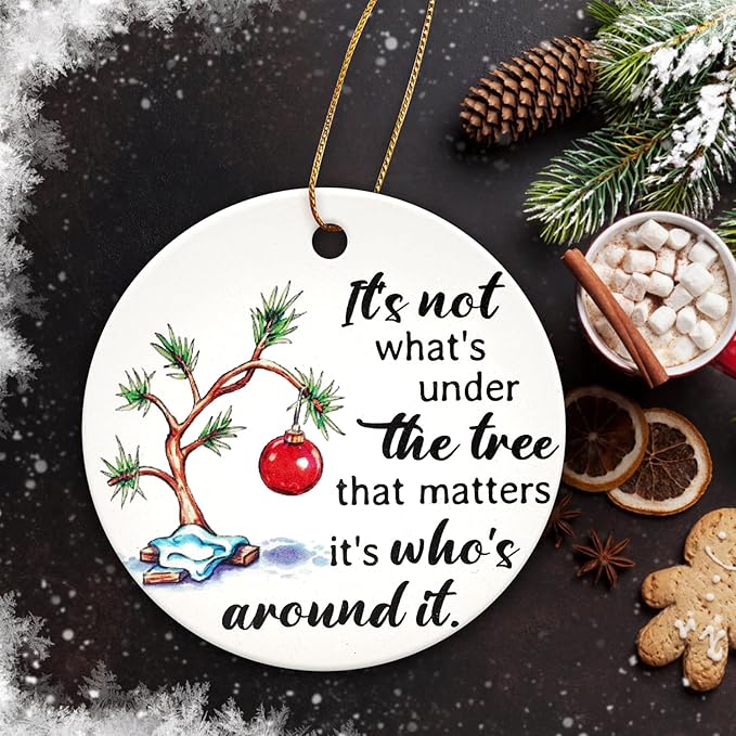 Mini Christmas Tree Ornament for Xmas Decoration Funny Ceramic Christmas Ornament Gifts for Family Friends Bestie BFF Cute Small Xmas Decorated Hanging Under The Trees Ornaments 2025