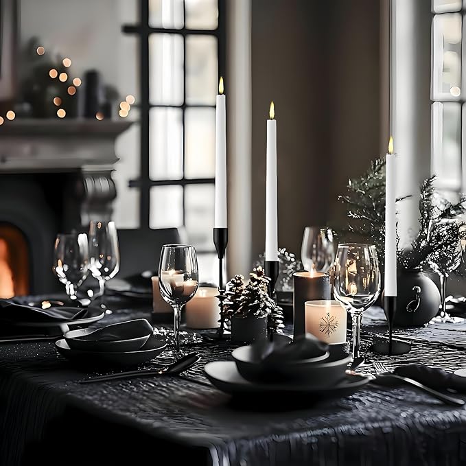 Black Taper Candle Holders for Wedding Table Centerpiece,Tall Taper Candlestick Holders Bulk Set of 27,Metal Candle Stick Holder Decor for Table or Mantel Centerpiece, Dinning, Party Home Decor