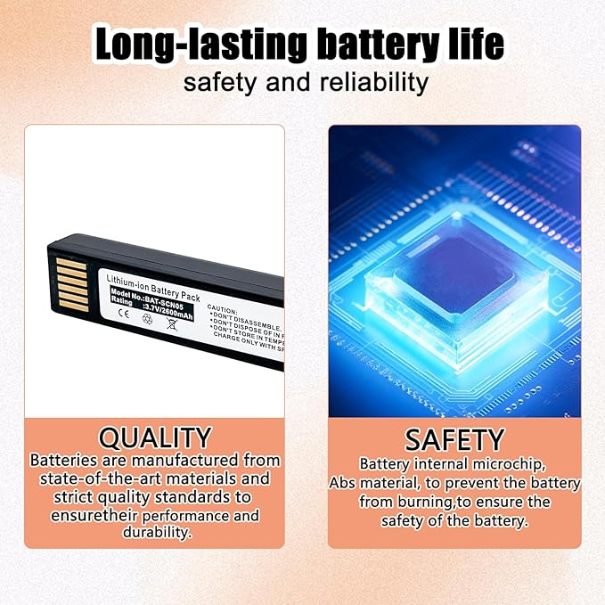 Replacement BAT-SCN05 2600mAh Li-ion Battery for Honeywell Granit XP 1990iSR, Xenon XP 1952, 1902GHD, Xenon 1952, 1902GHD, 1952GRS-2-31886 (REV B)
