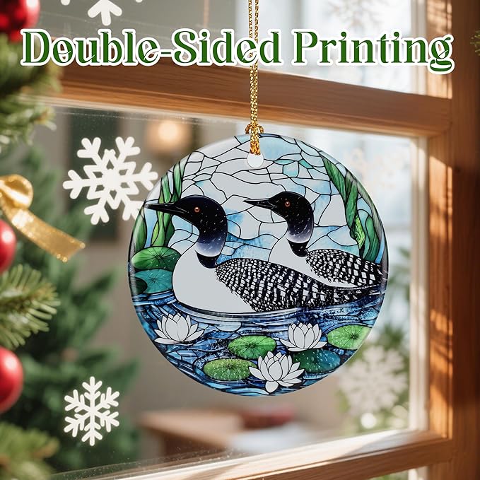 Loon Birds Ornament – Christmas Ornament, Christmas Tree Decor, & Perfect Holiday Decor | Bird Lover Gift, Gifts for Women and Friend