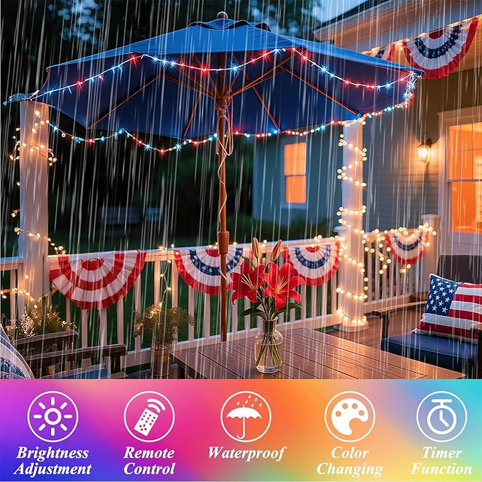 Lovelite 200 LED Christmas Fairy Lights Color Changing, 66 FT 35 Colors String Lights with Remote, Red Green LED Lights for Bedroom Christmas Tree Holiday Wedding Party Indoor Outdoor Decor
