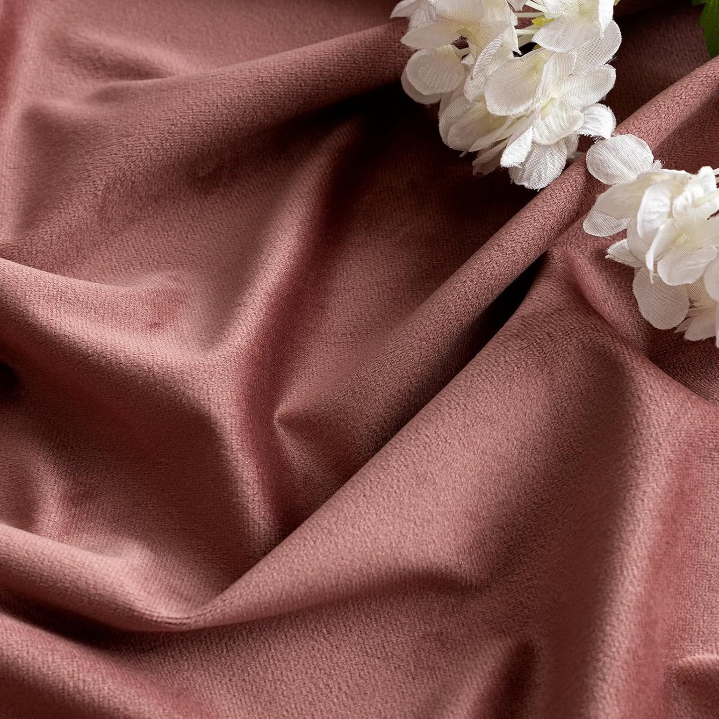 MIULEE Dusty Rose Velvet Curtains 96 Inches Long 2 Panels - Pinch Pleated Luxury Room Darkening Curtains for Bedroom Living Room Blackout Thermal Insulated Soft Pink Window Drapes Back Tab Rod Pocket