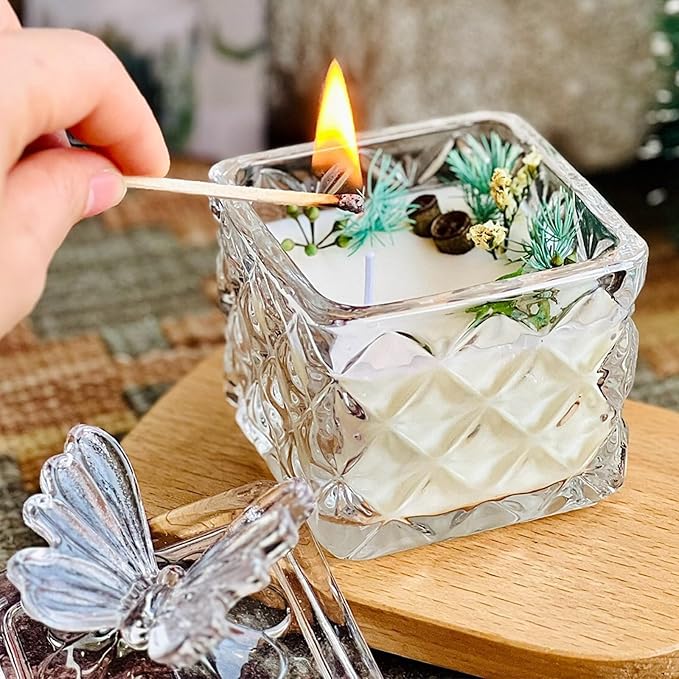 Handmade Scented Candle for Women, Bergamot & Coffee Scented Jar Candle, 24 Hour Lasting Natural Soy Beeswax Aromatherapy Candles for Housewarming, Home Décor, Gifting Idea (Morning)