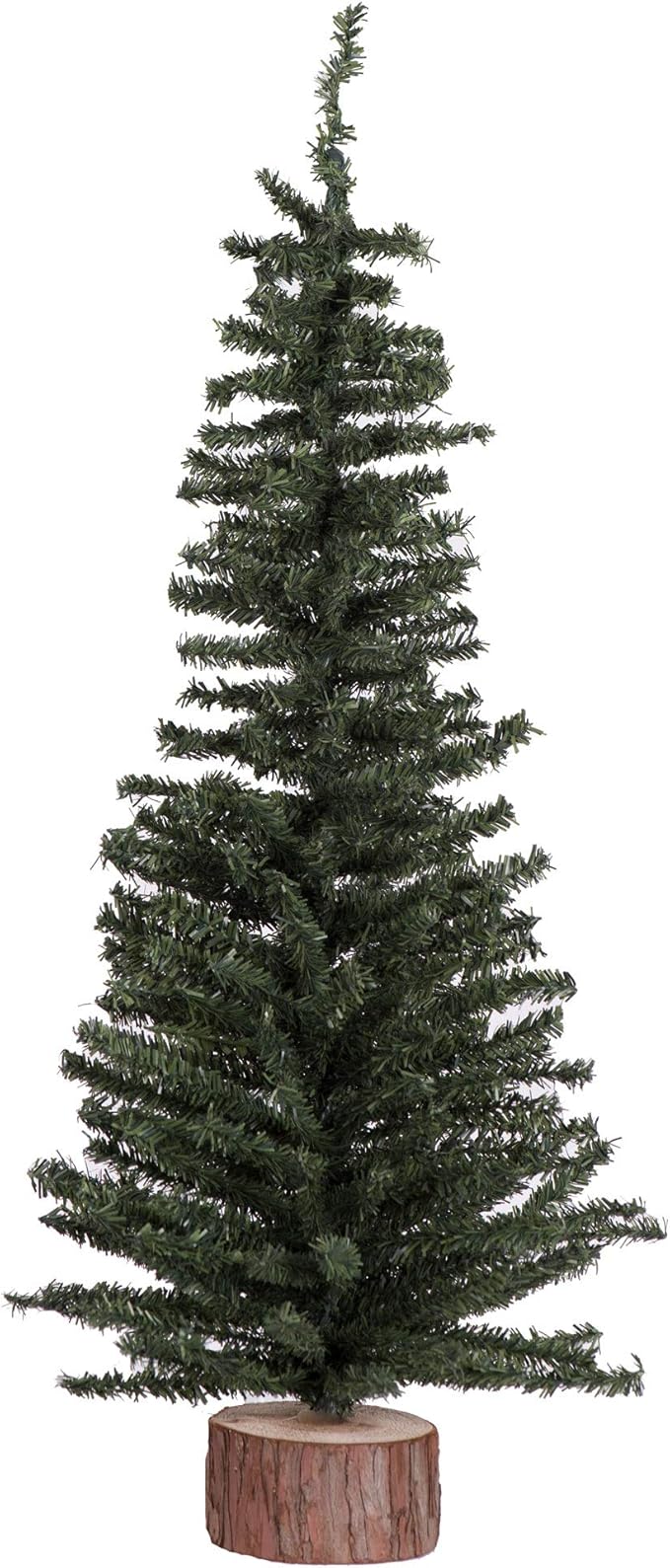 Vickerman 24" Mini Pine Artificial Christmas Tree - Unlit - Seasonal Indoor Home Decor - Decorative Wood Base - Reliable and Durable - Realistic Looking Tree