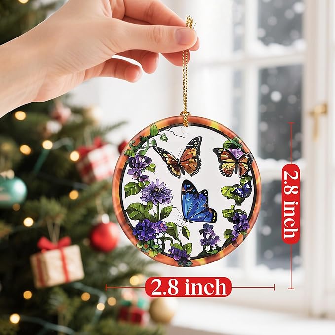 Butterfly Christmas Ornaments: Christmas Tree Ornaments, Holiday Decor for Butterfly Lovers, Stocking Stuffers, Gift Ideas, Xmas Gifts & Gifts for Mom Women