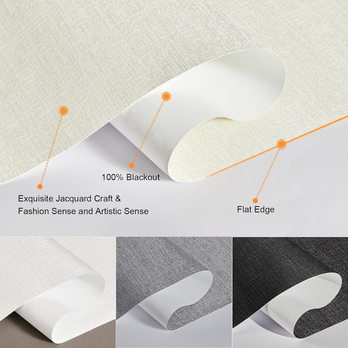 Persilux Blackout Shades for Windows Cordless Roller Blinds, Roller Windows Shades for Home with Fabric Attached Valance, UV Protections Easy Installation for Door/Office, Limestone(44" W x 84" H)