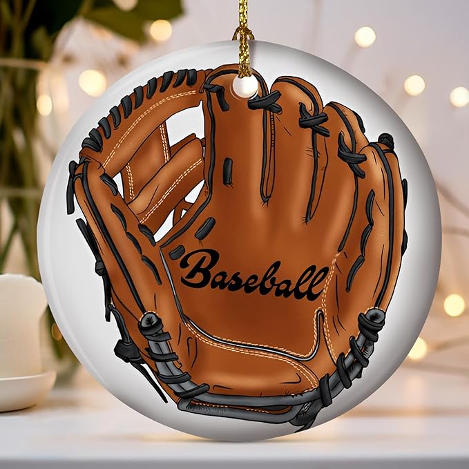 Sports Kids Christmas Ornament - Baseball Mitt & Player Gift - Christmas Ornaments
