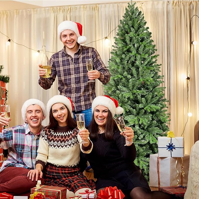 7ft Artificial Christmas Tree Green Spruce Christmas Tree with Dense 1318 Branches Tips Easy to Assemble for Home Holiday Decor