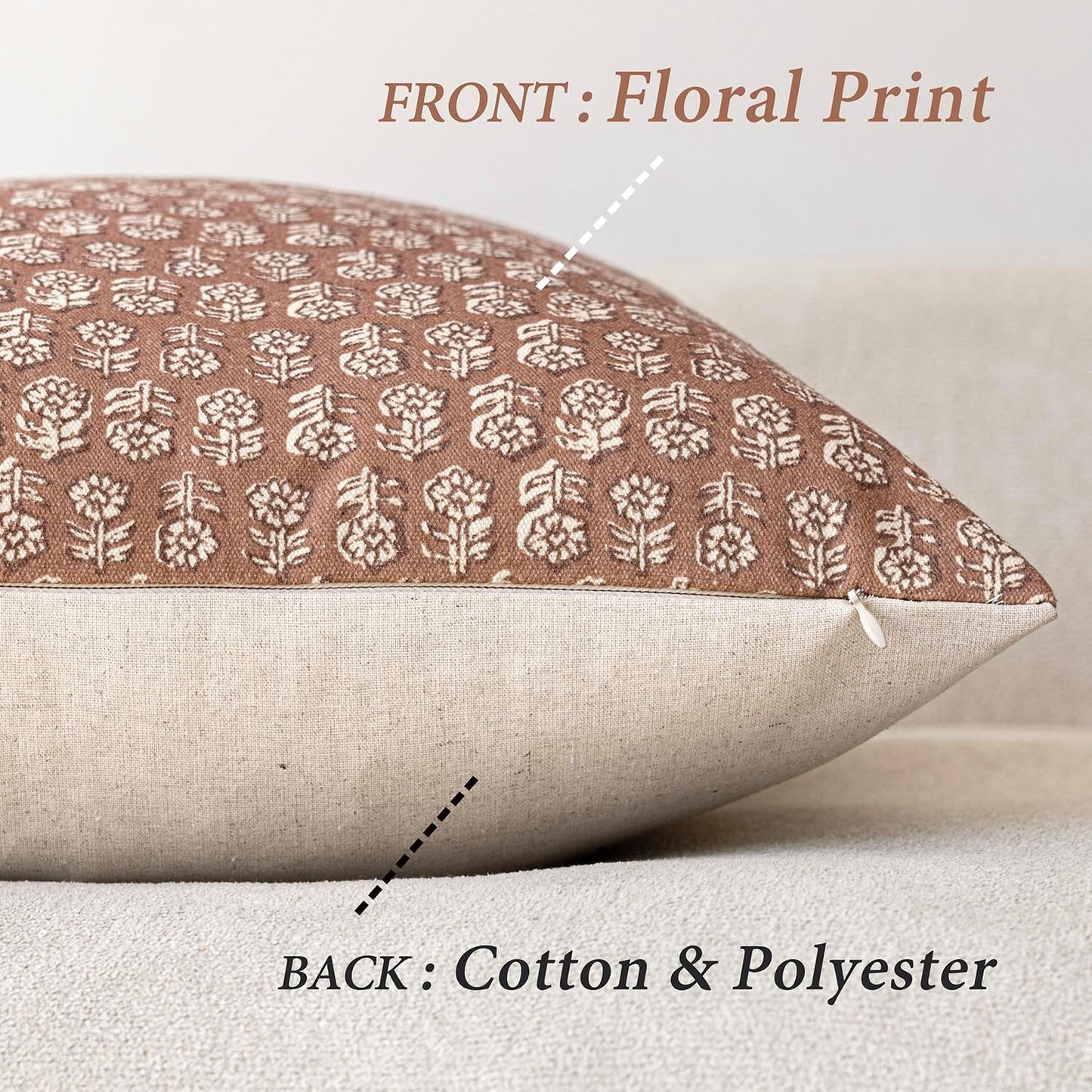 Foindtower Set of 2 Decorative Long Body Lumbar Throw Pillow Covers Neutral Farmhouse Cushion Covers Vintage Home Decor for Sofa Couch Chair Bedroom Living Room Outdoor,14×36 Inch,Light Orange Brown