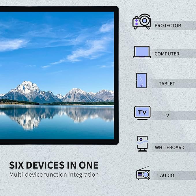 55" Interactive Touchscreen Monitor, Smart Board 4K Display with Wall Mount, Android 12 Smart Touch Screen Presentation Electronic Whiteboard for Office & Classroom, RAM 4G & ROM 64G