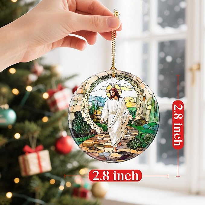 He is Risen: Resurrection of Jesus Christmas Ornaments – Christmas Tree Decorations, Christian Home Decorations, Stocking Stuffers, Gift Ideas, Easter Day Gift, Christian Gifts, and Religious Gifts
