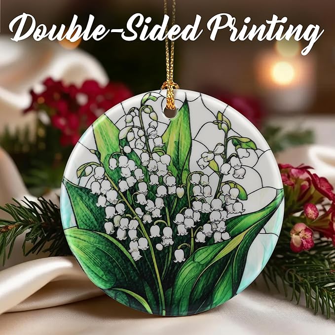 Lily of Valley Flower Ornament, Christmas Ornaments: Christmas Tree Decorations, Holiday Decor, Stocking Stuffers, Gift Ideas, Xmas Gift, Flower Lover Gifts & Gifts for Women