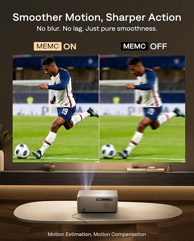 Aurzen EAZZE D1 MAX Upgraded Google TV Smart Projector 4K Supported, 1000 ANSI Lumens, MEMC Tech, Fully Automatics, 20W Dolby Audio, Home Theater Movie Projector with WiFi and Bluetooth, Off-white