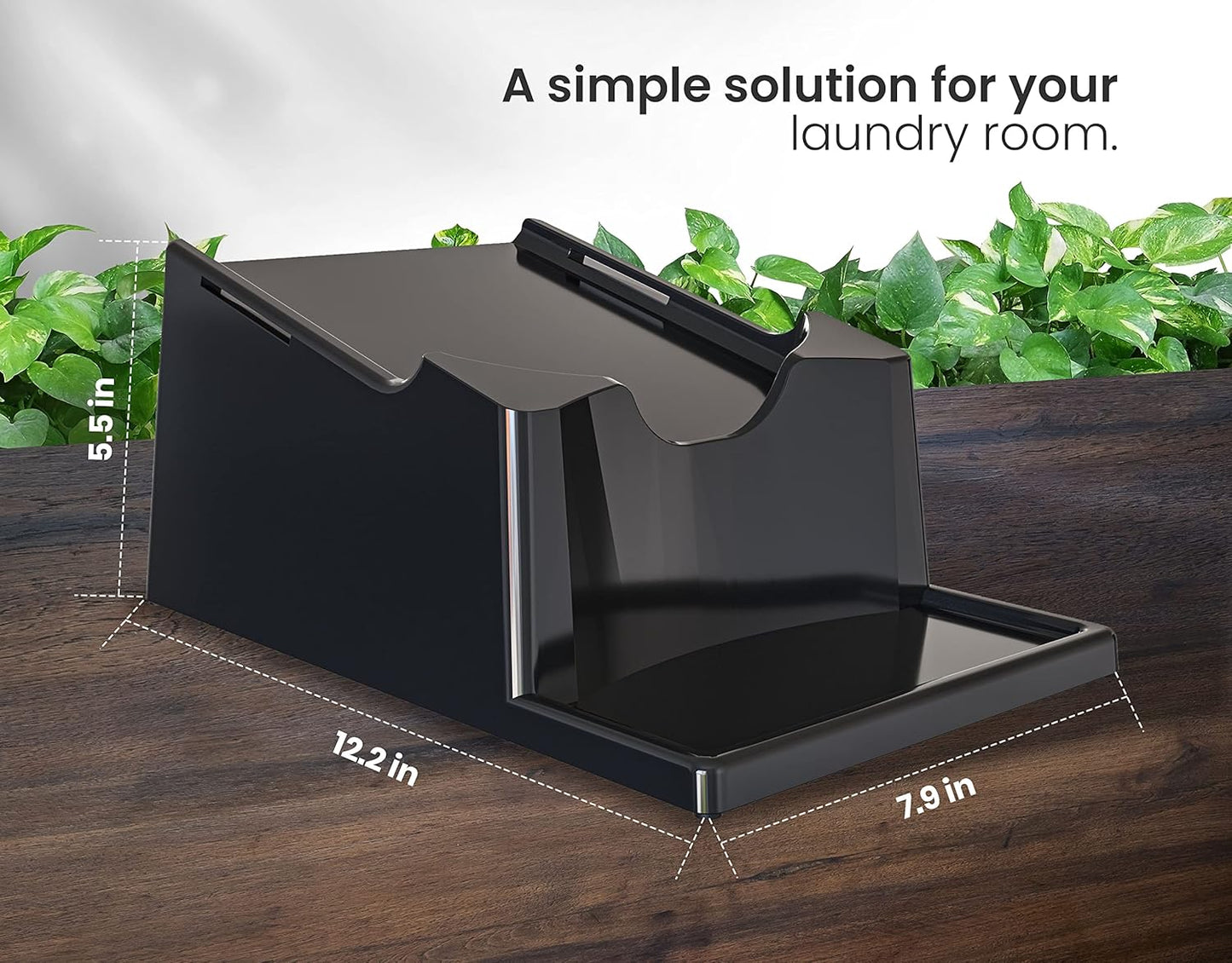 TidyFriend No-Spill 2 Pk Liquid Laundry Detergent Dispenser Holder, Laundry Soap Dispenser Holder with Drip Tray for Laundry Room Organization (No Strap, Black)