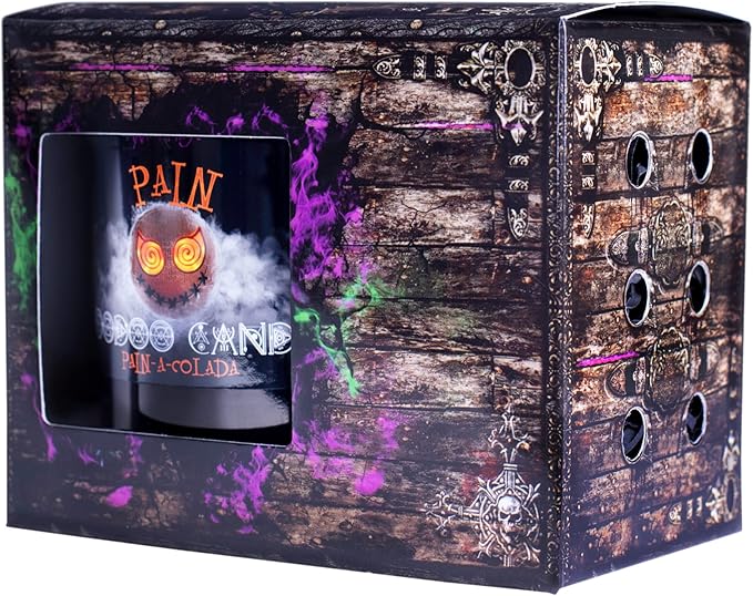 Naturally Wicked Voodoo Pain Candle Set - Inc. Voodoo Doll, Crystal, Wood Wick, Pain-A-Colada Scent & Gift Box