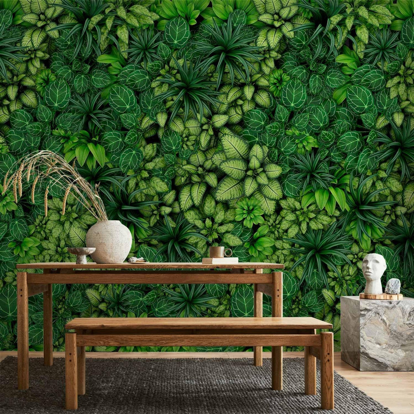artgeist Wall Mural Plants 135x101 in - XXL Peel and Stick Self-Adhesive Wallpaper Removable Large Sticker Foil Wall Decor Print Picture Image Design Nature Botanics Tropical Leaves b-B-0601-a-a