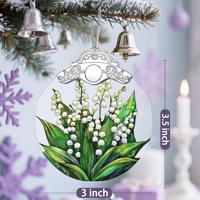 Christmas Ornaments, Flower Ornament, Christmas Tree Ornaments, Xmas Decorations, Holiday Decorations, Gifts for Flower Lovers, Holiday Party Gifts, and Xmas Gift Ideas - Lily of The Valley ﻿