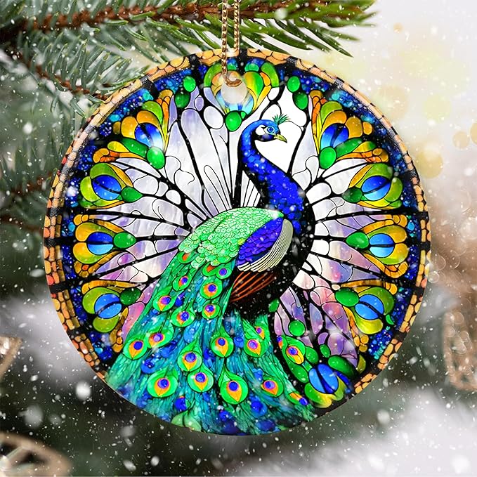 Touber Peacock Christmas Ornament, Christmas Ornaments for Tree, Christmas Tree Decor, Holiday Ornament