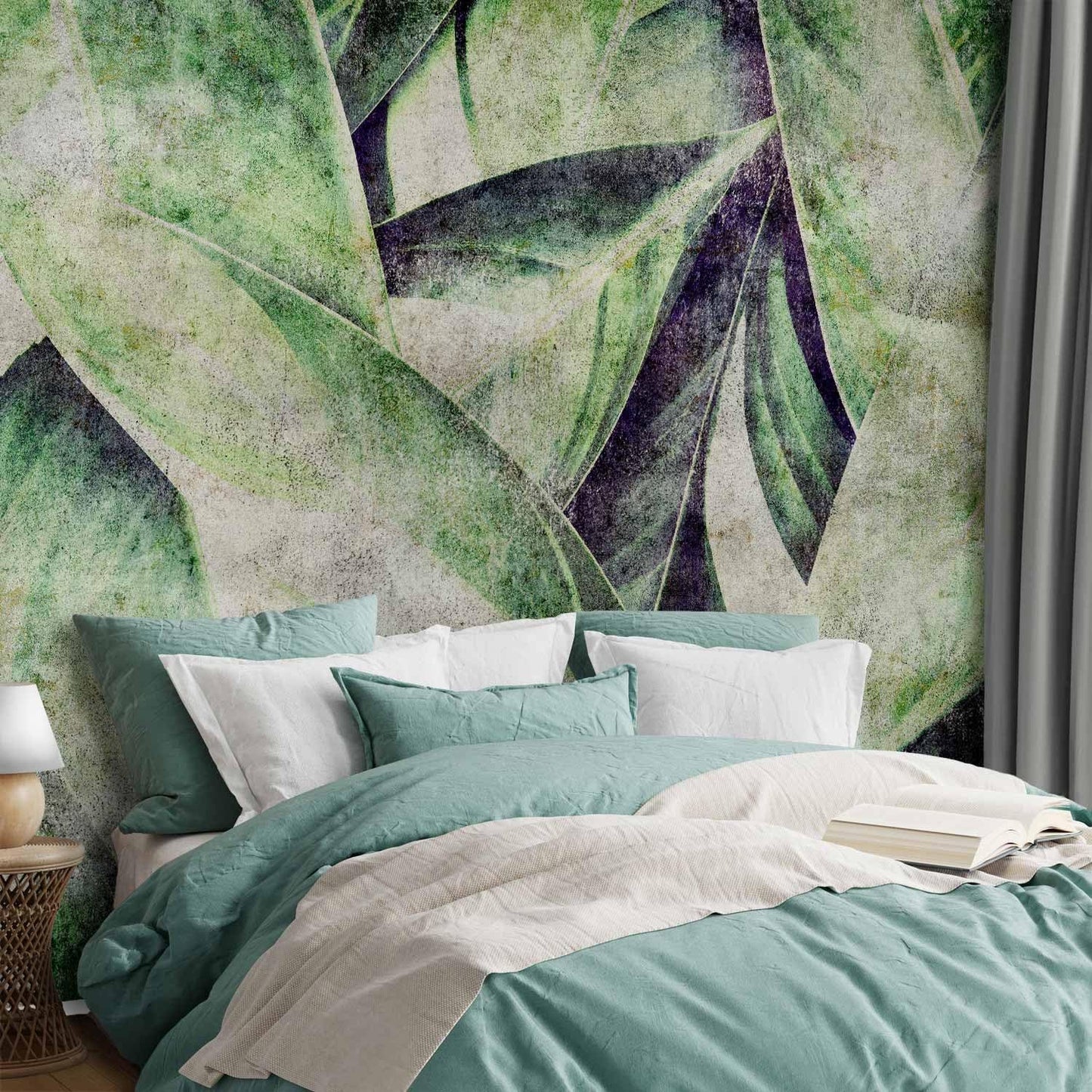 artgeist Premium Wall Mural Tropical Leaves 138x101 in - Non-Woven Wallpaper Fleece Wall Decor Photo Print Picture Image Design Jungle Nature Botanical b-C-0844-a-a