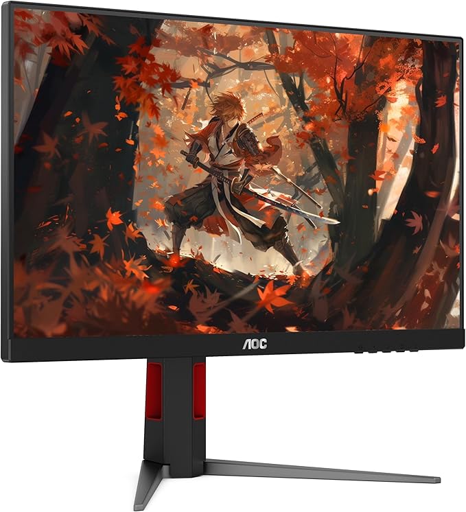 AOC 24G4 24" Gaming Monitor, Full HD 1920x1080 IPS Panel, 180Hz 1ms, 1x HDMI 2.0, 1x Display Port, Adaptive-Sync, Audio Earphone Out, Console Gaming Ready, 3-Year Zero-Bright-Dot