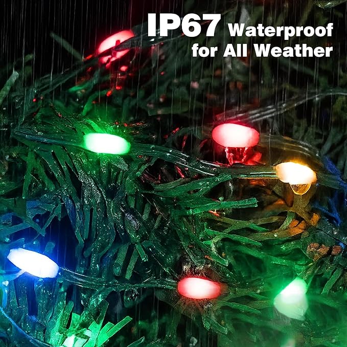 Christmas Lights 1200 LED 394 FT, IP67 Waterproof Christmastree Lights with 8 Modes, Remote Control 3 Timers & Memory Function Xmas Decorations for House and Holiday (Multicolor)