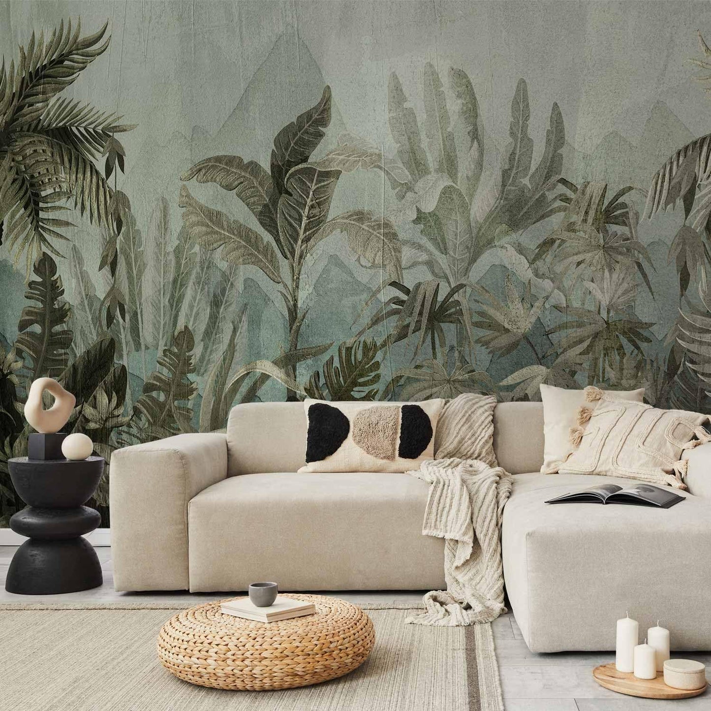 artgeist Wall Mural Leaves 116x83 in - XXL Peel and Stick Self-Adhesive Wallpaper Removable Large Sticker Foil Wall Decor Print Picture Design Nature Botanical Plants Palm Abstract b-C-0854-a-a