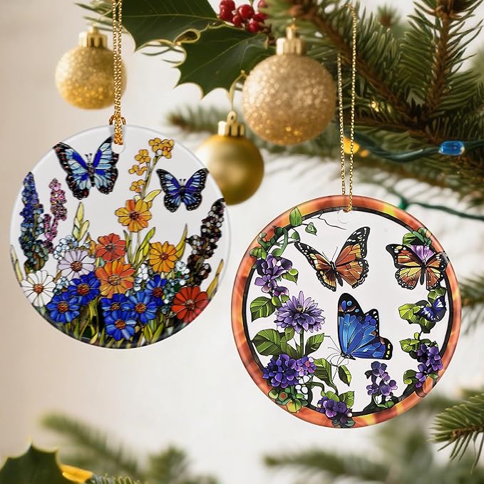 Butterfly Christmas Ornaments: Christmas Tree Ornaments, Holiday Decor for Butterfly Lovers, Stocking Stuffers, Gift Ideas, Xmas Gifts & Gifts for Mom Women