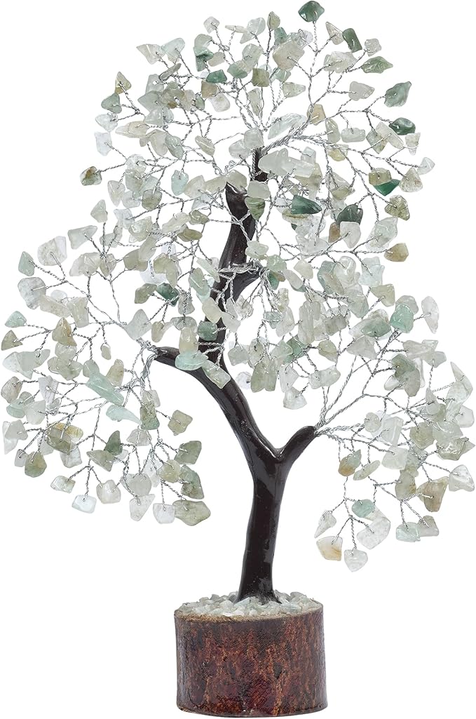 PYOR Green Jade Crystal, Bonsai Tree, Money Trees, Crystals and Healing Stones, Reiki Decor, Jade Crystal, Gemstone Tree, Spiritual Gifts for Women, Decorations for Living Room, Office Decor Women