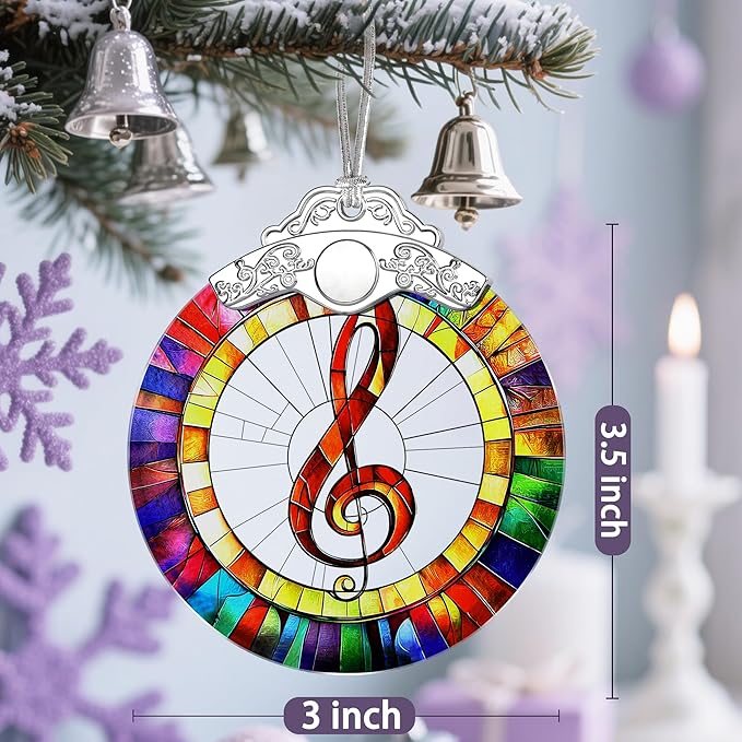 Musical Ornament, Stained Glass Christmas Decorations, Christmas Ornaments for Tree, Holiday Ornament, Gifts for Musical Lovers, Holiday Party Gifts, Gift Ideas & Xmas Gift